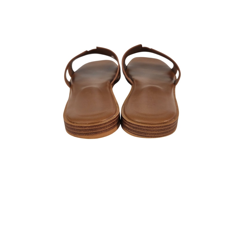 French Cloud Memory Foam H-Cutout Slide Sandals Brown Flat 8.5M - Picture 5 of 8